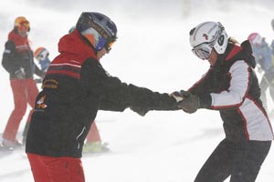 Private ski lesson with ski instructor